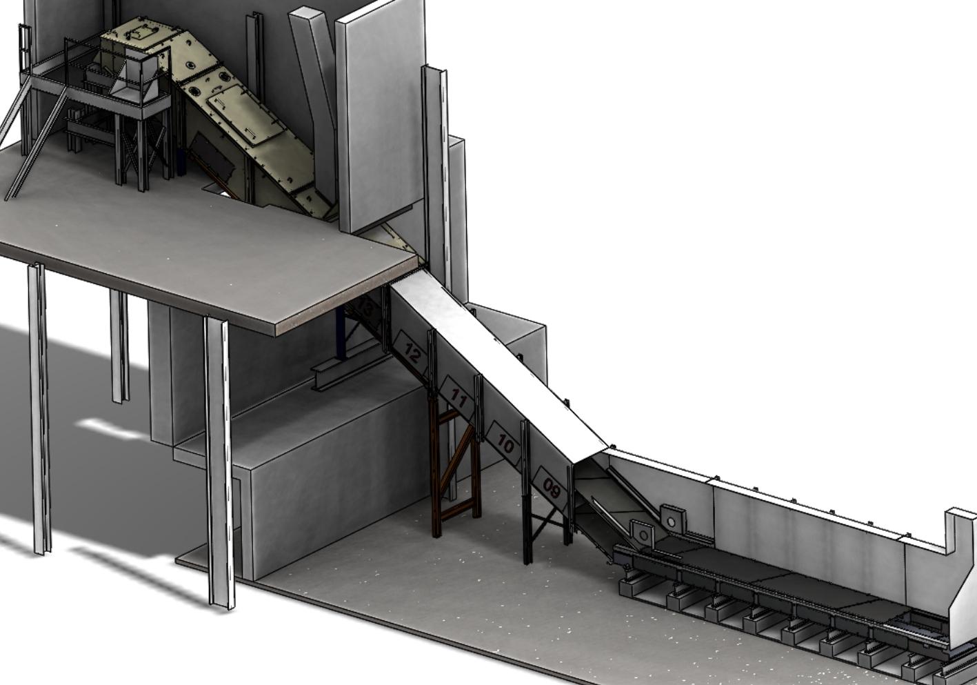 Design, manufacture, and installation of a submerged conveyor